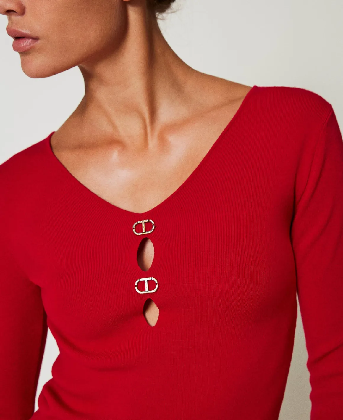 TWINSET Milano Maglia Doppio Uso Con Oval T | Maglie E Cardigan