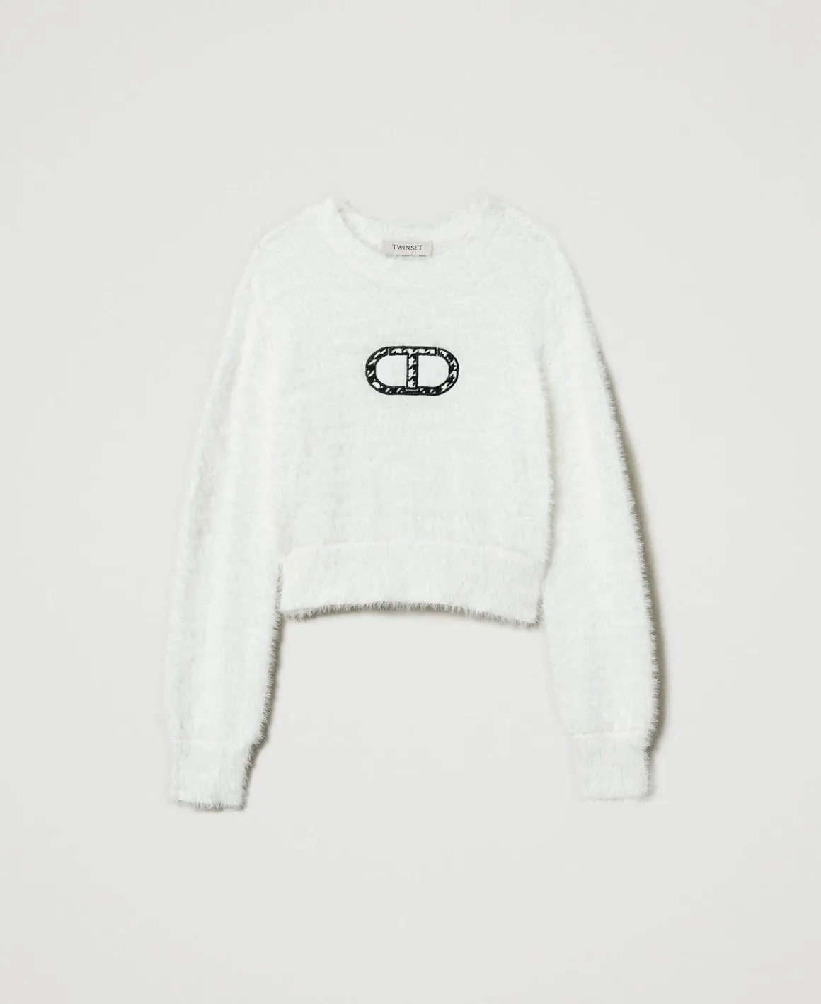 TWINSET Milano Maglia Effetto Pelliccia Con Logo Oval T | Maglie E Cardigan