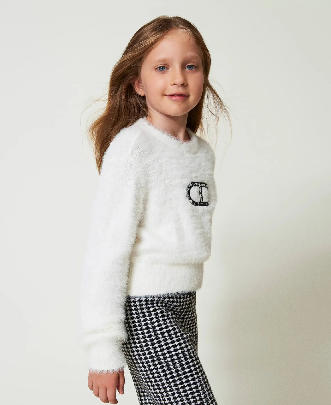 TWINSET Milano Maglia Effetto Pelliccia Con Logo Oval T | Maglie E Cardigan