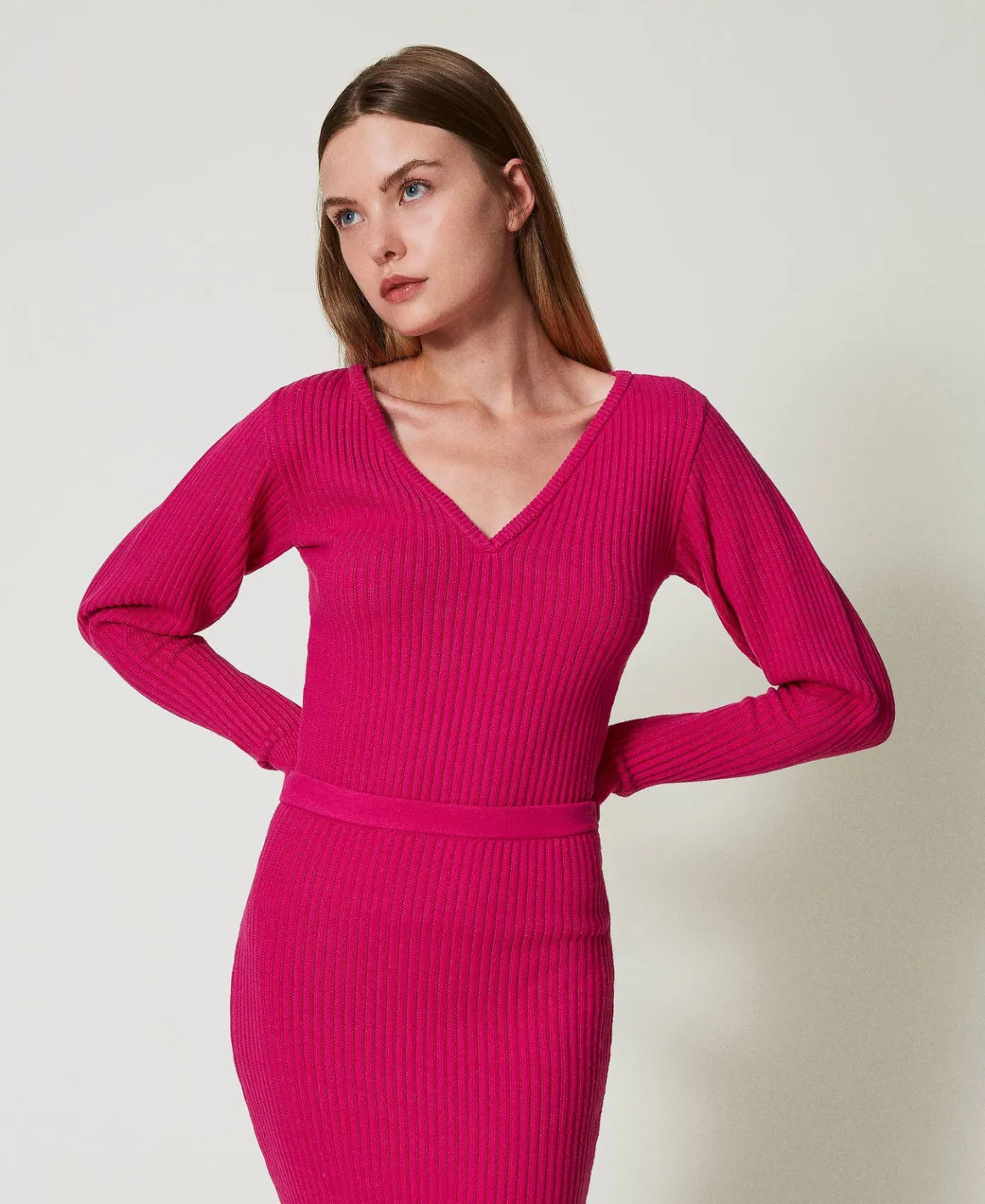 TWINSET Milano Maglia Fitted A Coste | Maglie E Cardigan