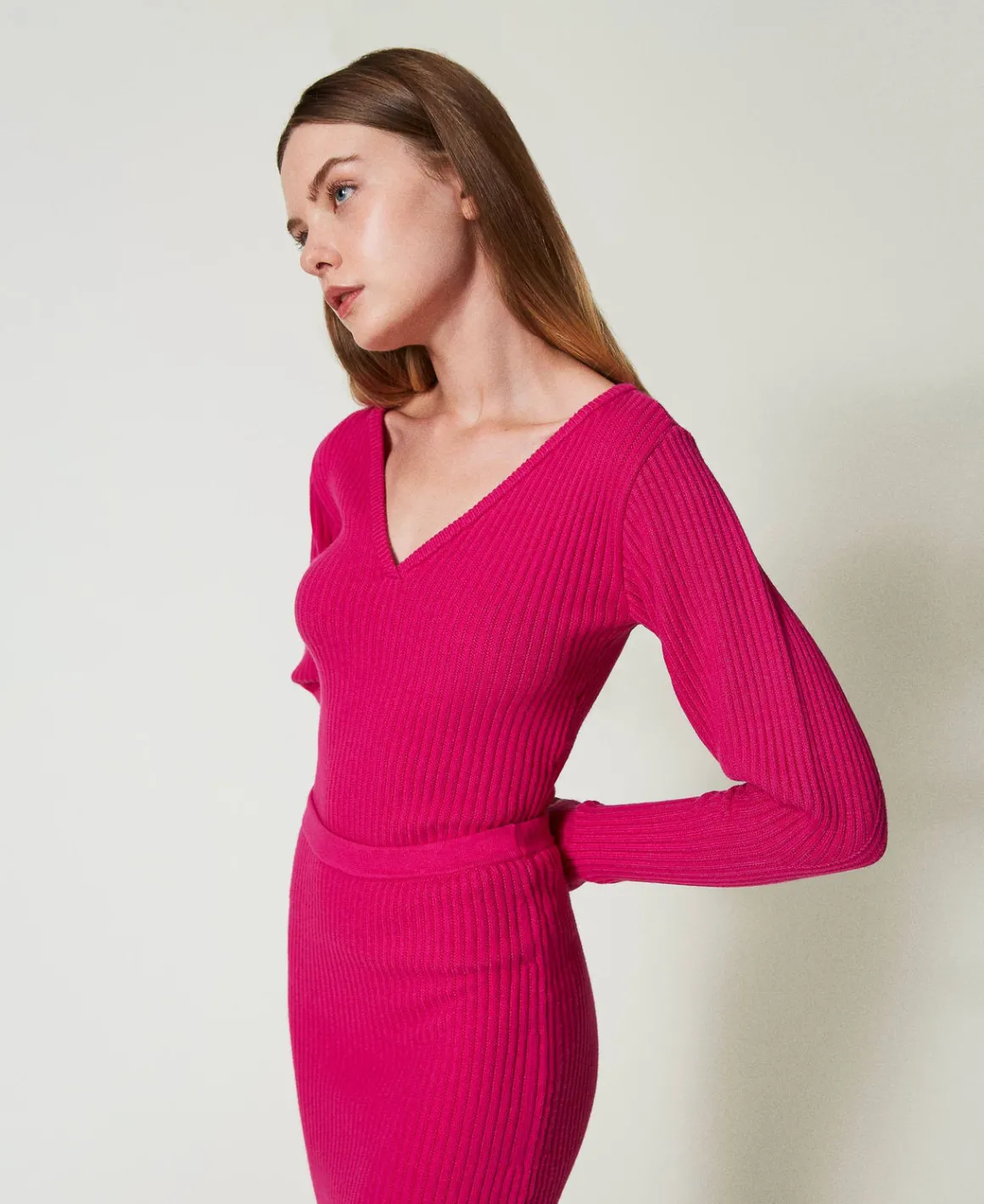 TWINSET Milano Maglia Fitted A Coste | Maglie E Cardigan