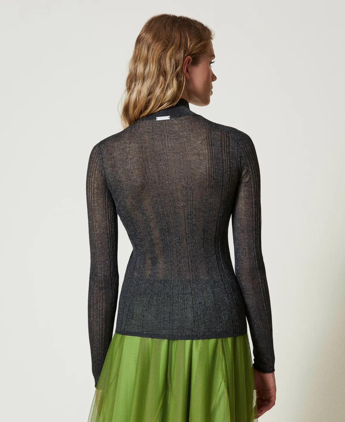 TWINSET Milano Maglia Fitted A Costine Con Lurex | Maglie E Cardigan