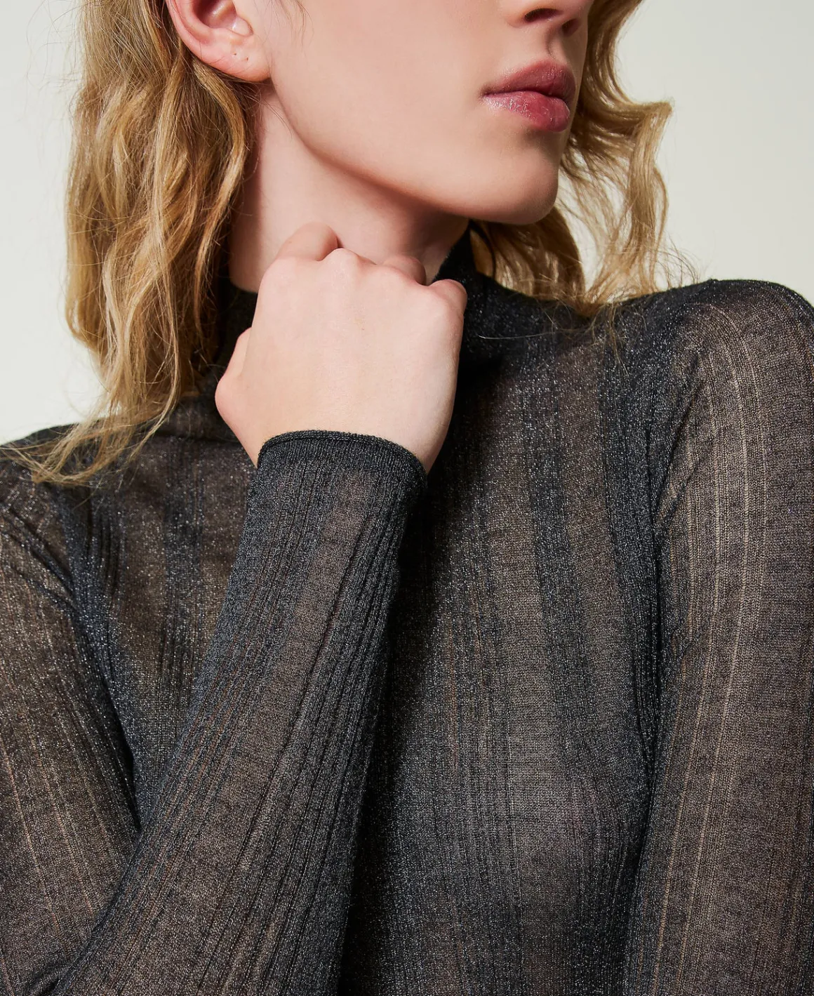 TWINSET Milano Maglia Fitted A Costine Con Lurex | Maglie E Cardigan