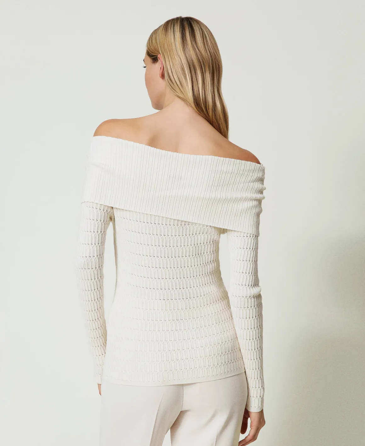 TWINSET Milano Maglia Fitted Con Collo Off Shoulder | Maglie E Cardigan