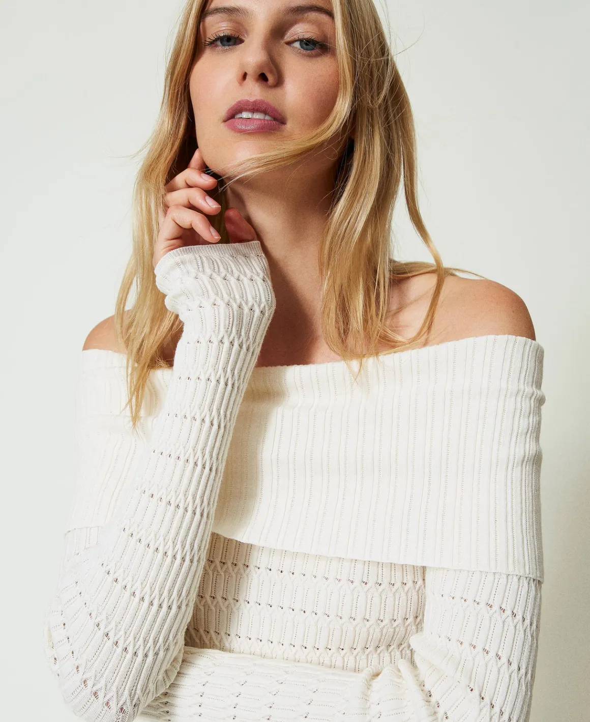 TWINSET Milano Maglia Fitted Con Collo Off Shoulder | Maglie E Cardigan