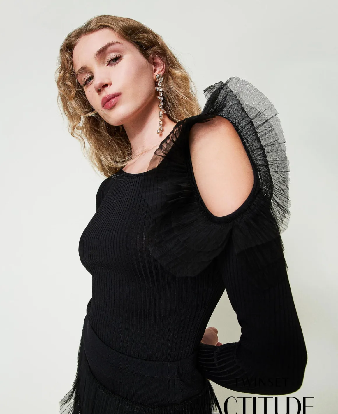 TWINSET Milano Maglia Fitted Con Cut-out E Tulle | Maglie E Cardigan