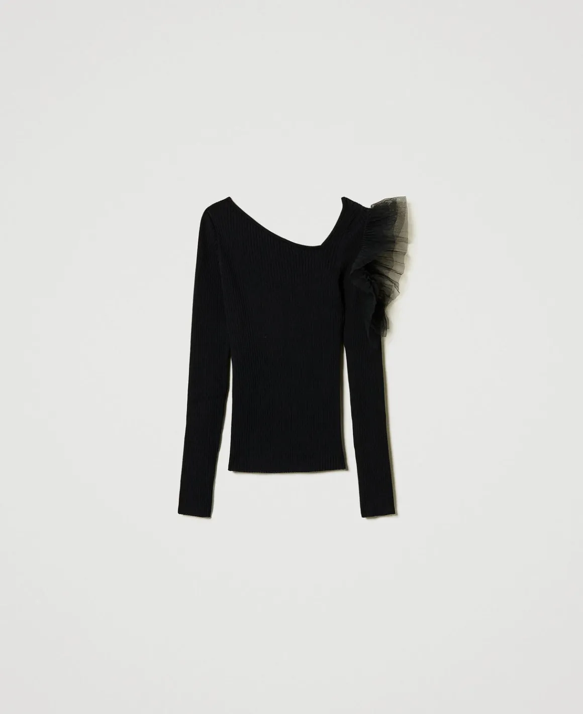 TWINSET Milano Maglia Fitted Con Cut-out E Tulle | Maglie E Cardigan