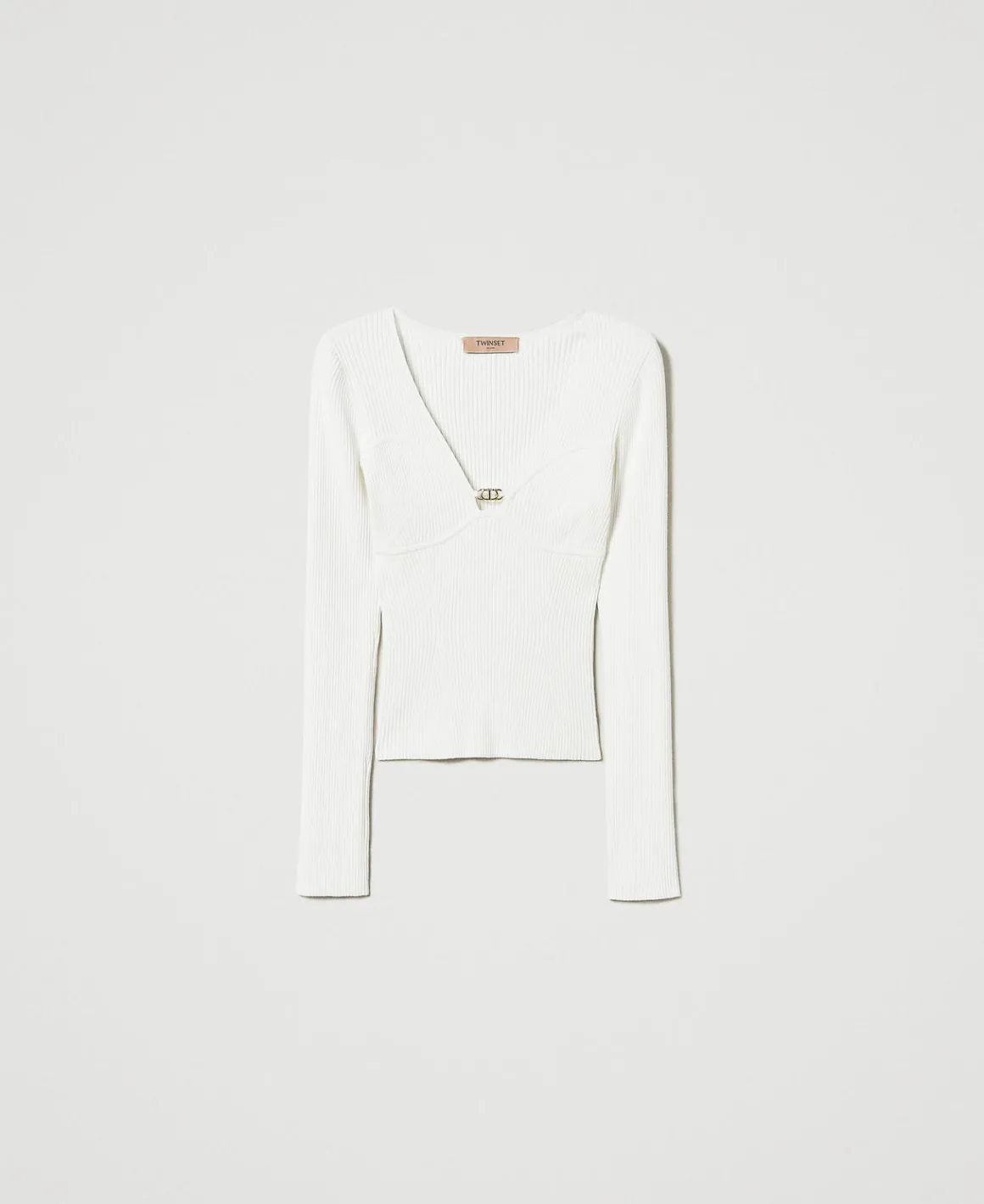 TWINSET Milano Maglia Fitted Con Logo Oval T | Maglie E Cardigan