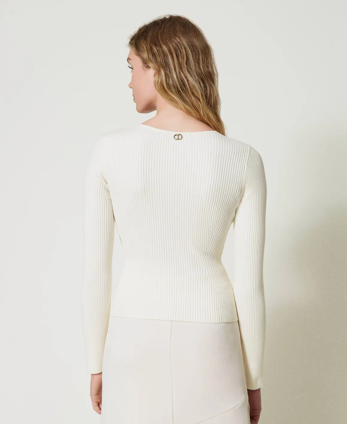 TWINSET Milano Maglia Fitted Con Logo Oval T | Maglie E Cardigan
