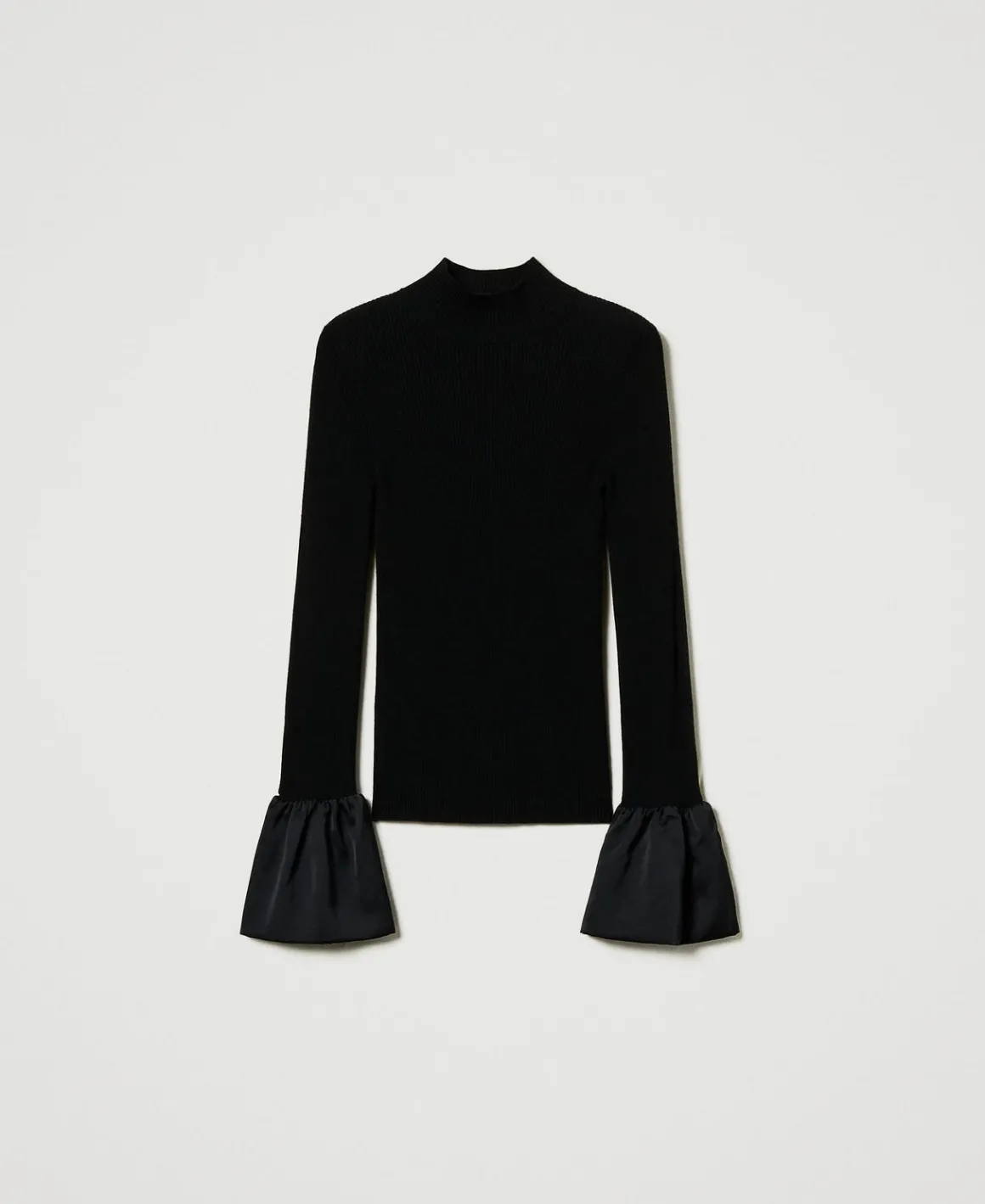TWINSET Milano Maglia Fitted Con Volant In Satin | Maglie E Cardigan