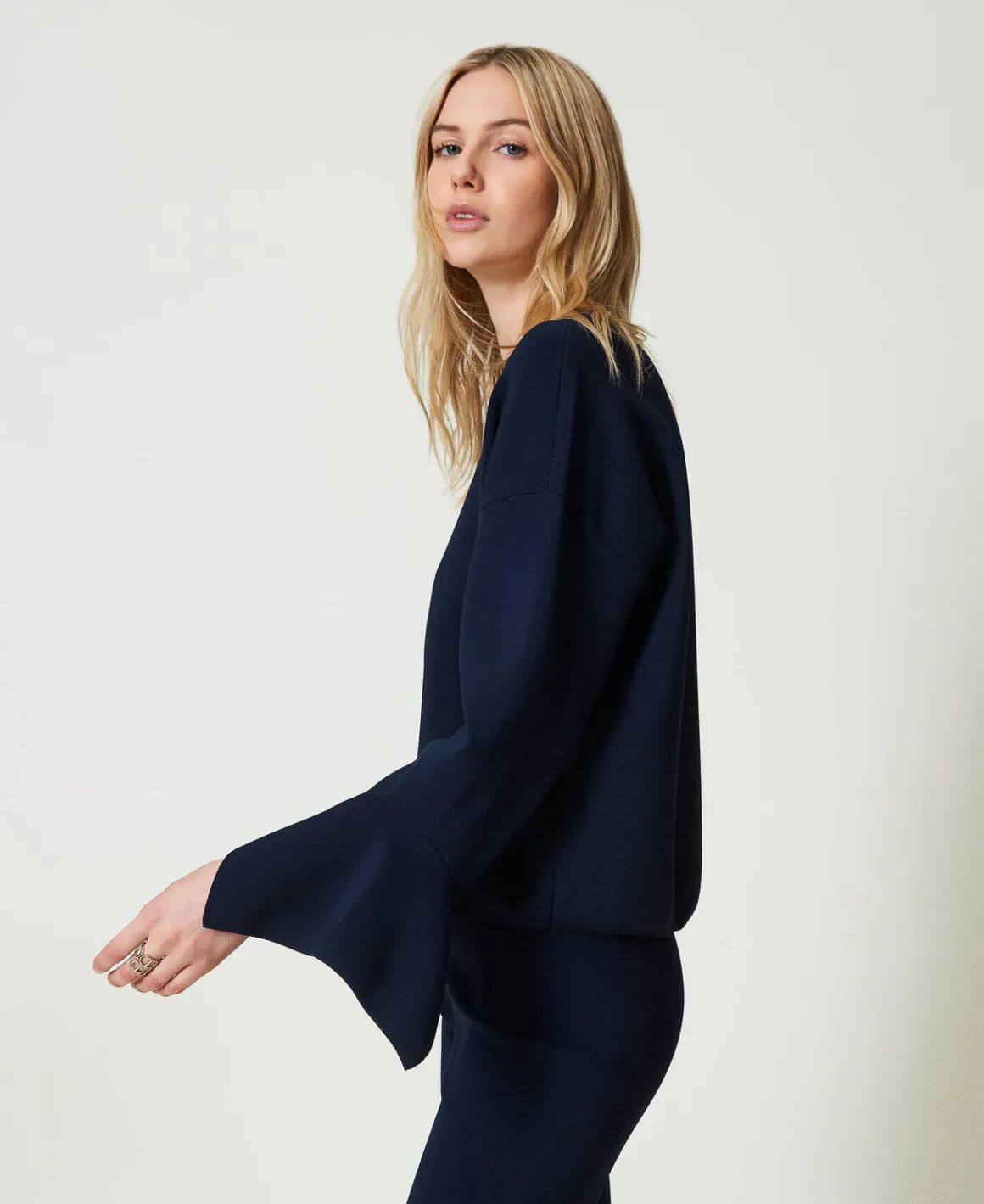 TWINSET Milano Maglia Girocollo Con Volant | Maglie E Cardigan