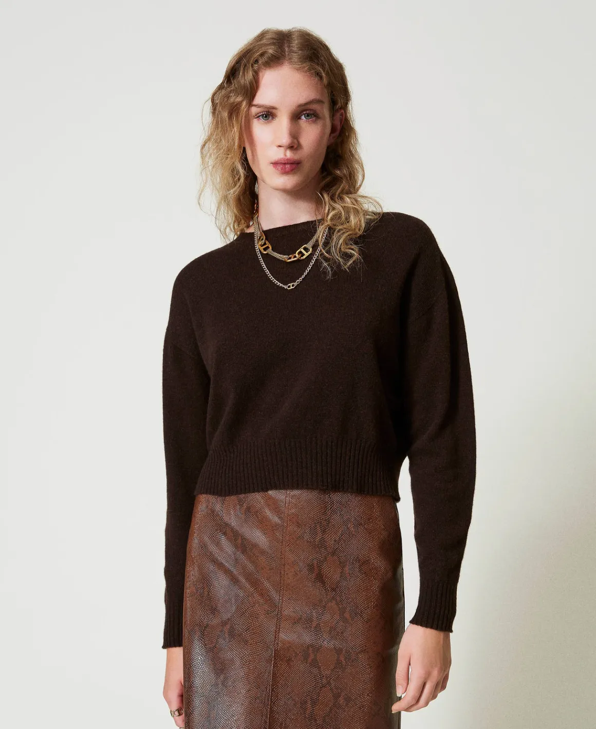 TWINSET Milano Maglia Girocollo In Eco-cashmere | Maglie E Cardigan