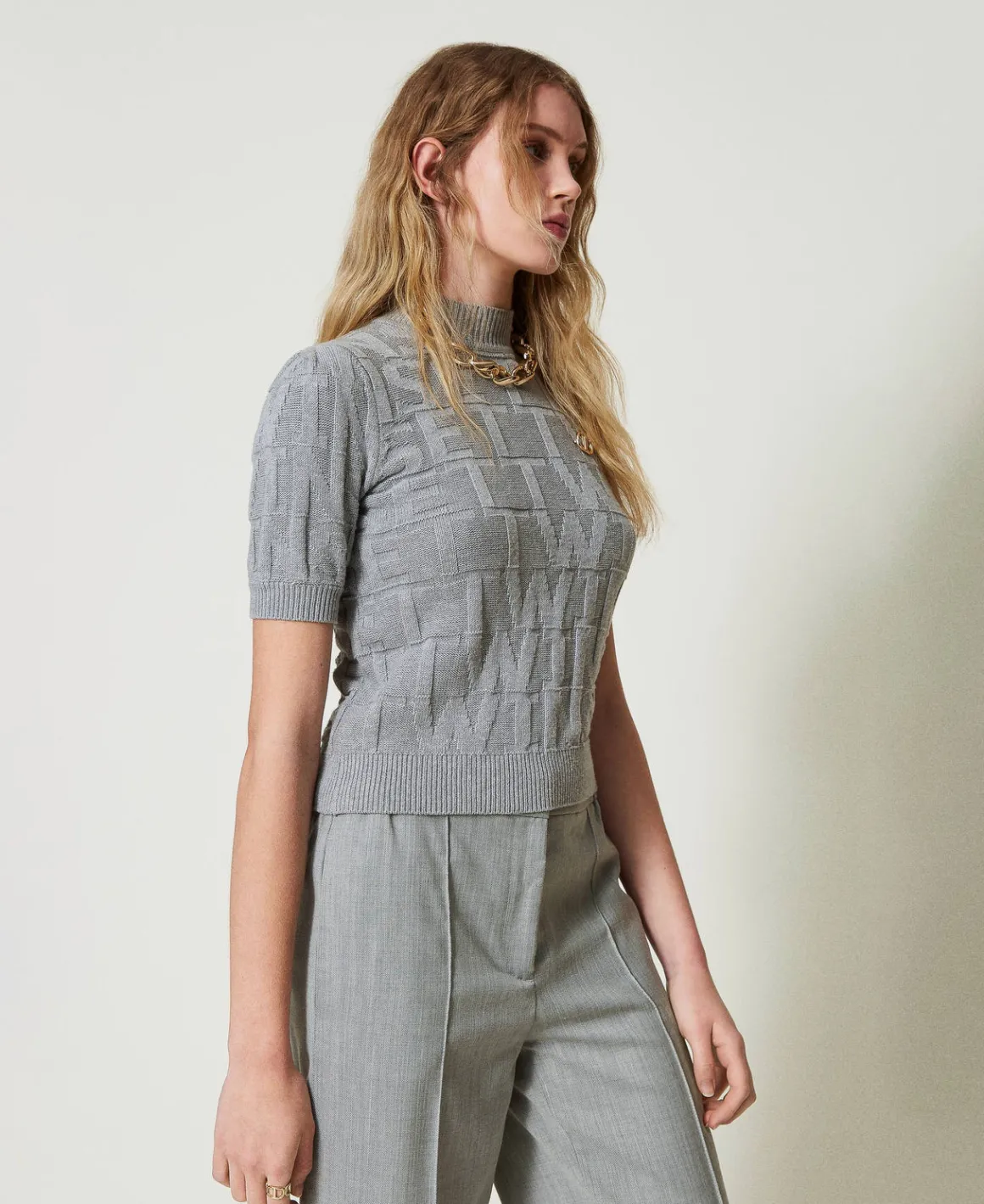 TWINSET Milano Maglia In Cotone E Cashmere Con Logo | Maglie E Cardigan