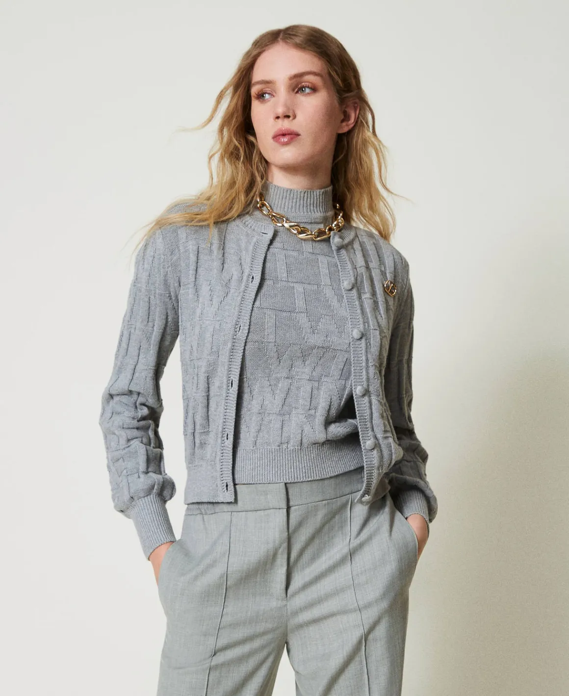 TWINSET Milano Maglia In Cotone E Cashmere Con Logo | Maglie E Cardigan