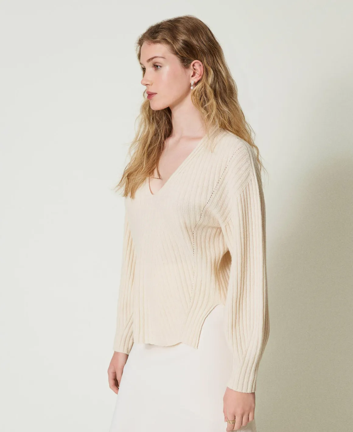 TWINSET Milano Maglia In Lana E Cashmere A Costine | Maglie E Cardigan