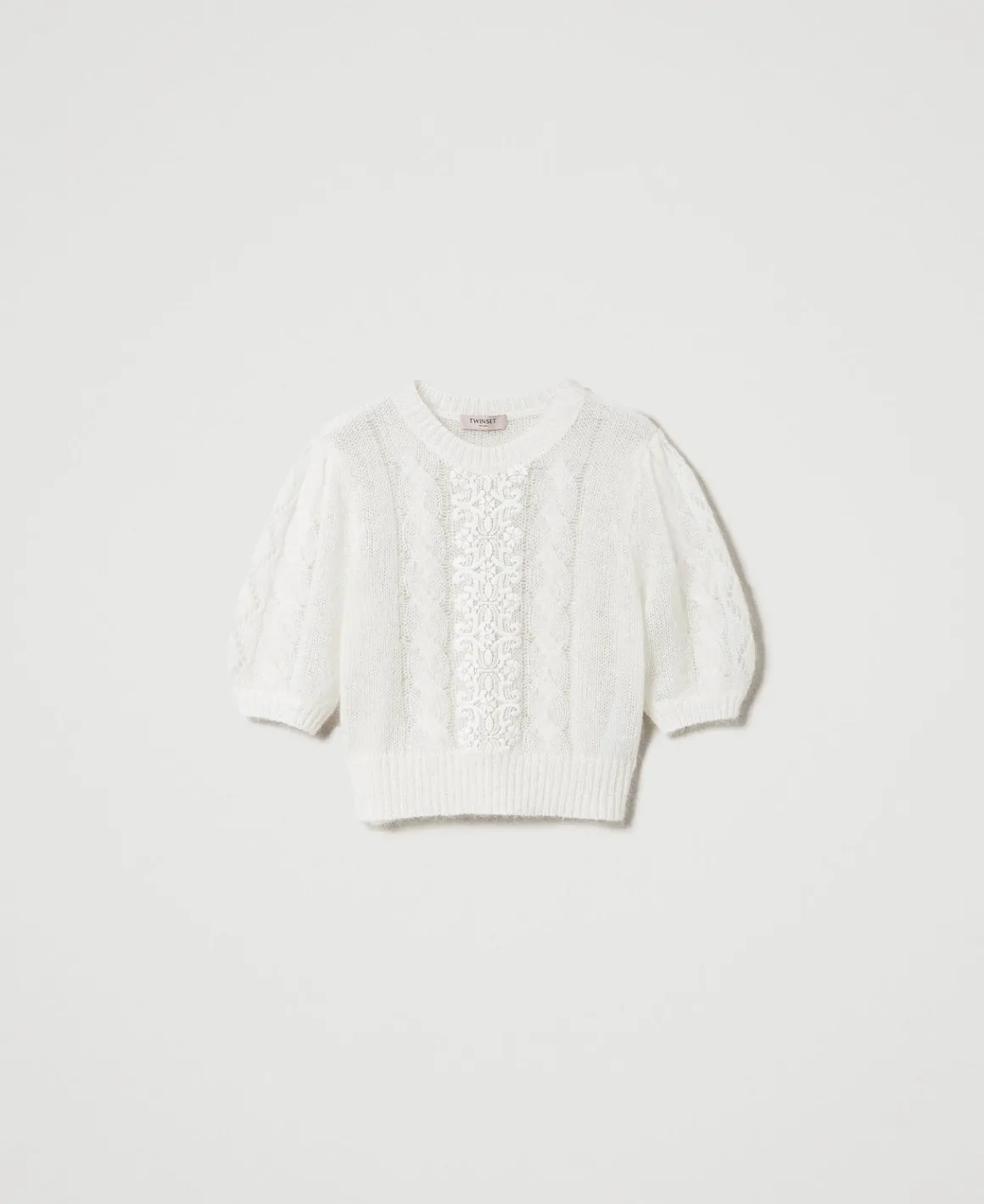 TWINSET Milano Maglia In Lana E Mohair Con Pizzo | Maglie E Cardigan