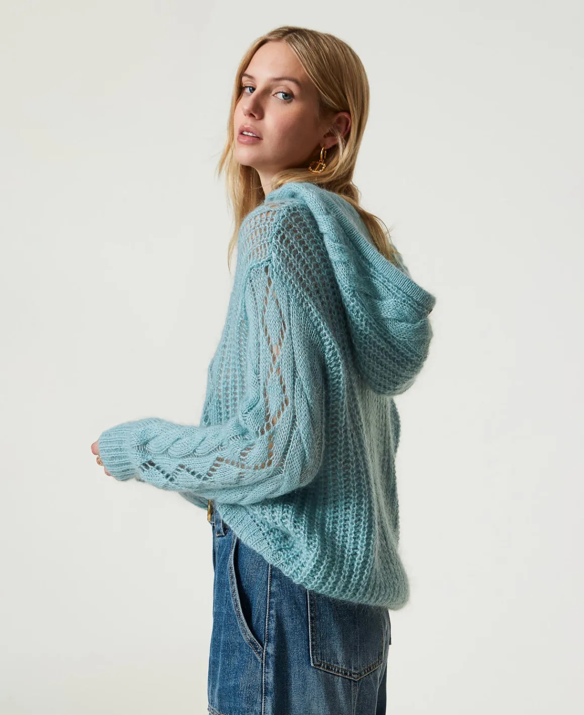 TWINSET Milano Maglia In Lana E Mohair Con Cappuccio | Maglie E Cardigan