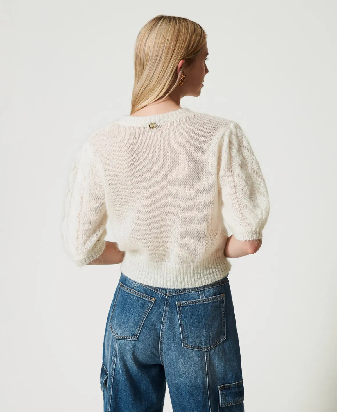 TWINSET Milano Maglia In Lana E Mohair Con Pizzo | Maglie E Cardigan