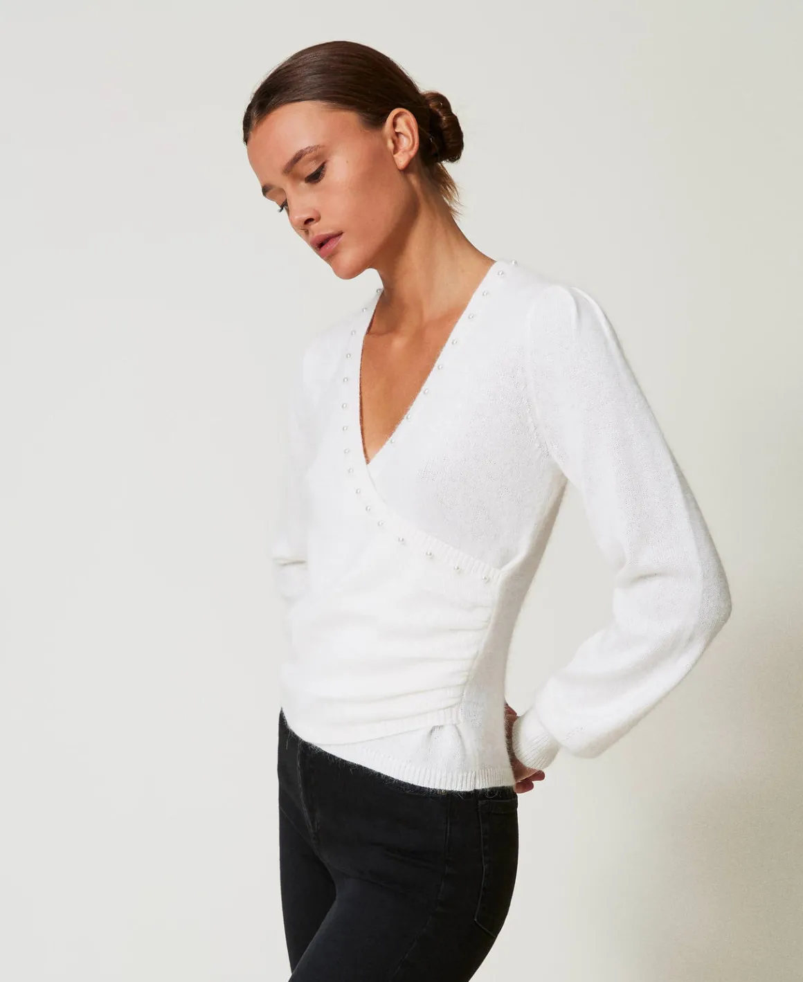 TWINSET Milano Maglia In Misto Angora Con Perle | Maglie E Cardigan