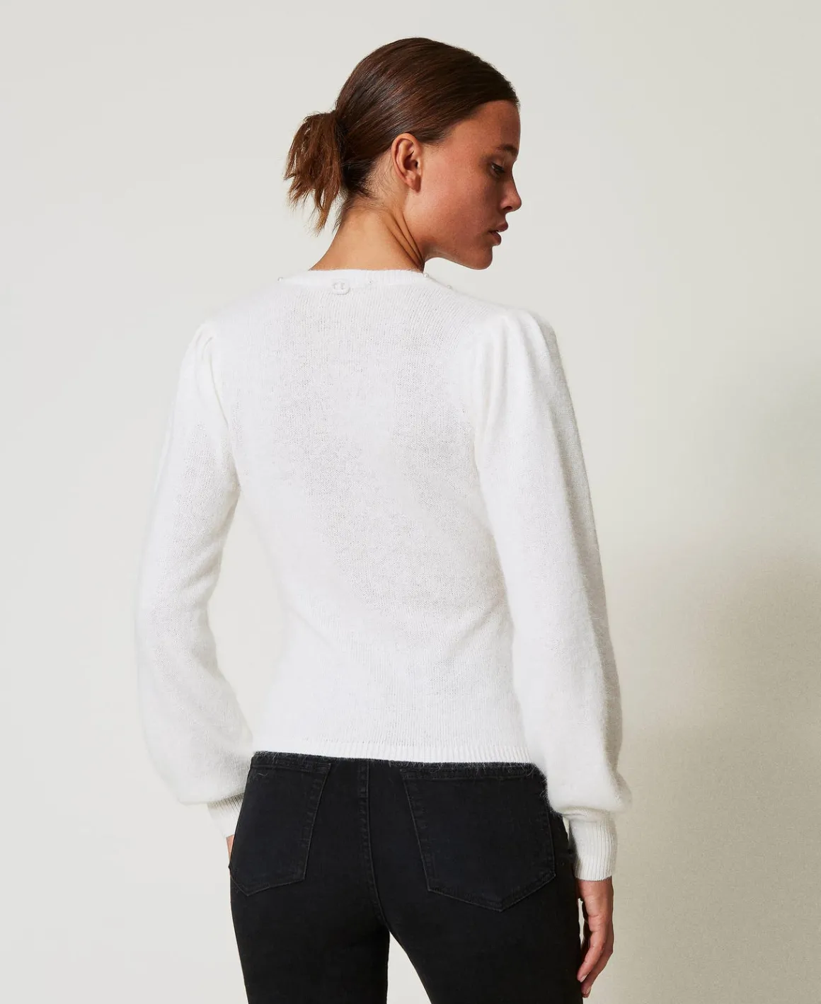 TWINSET Milano Maglia In Misto Angora Con Perle | Maglie E Cardigan