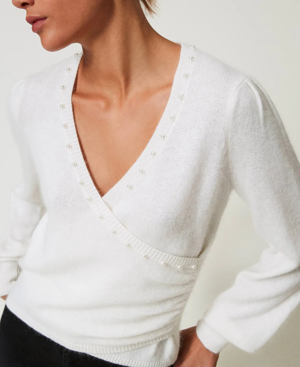 TWINSET Milano Maglia In Misto Angora Con Perle | Maglie E Cardigan