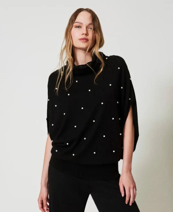 TWINSET Milano Maglia In Misto Lana Con Ricamo Di Perle | Maglie E Cardigan