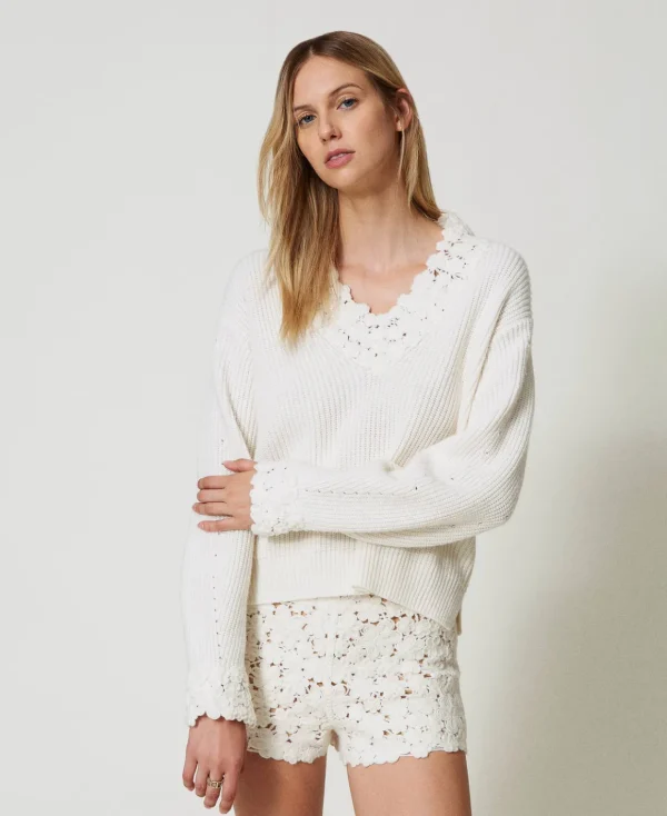 TWINSET Milano Maglia In Misto Lana Con Ricamo | Maglie E Cardigan