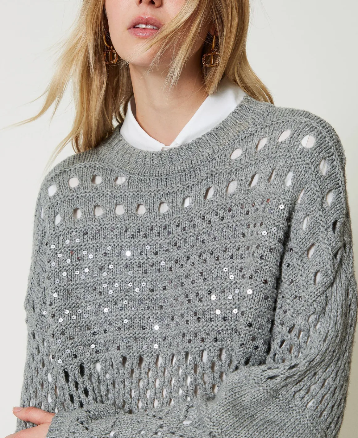 TWINSET Milano Maglia In Misto Lana Con Paillettes | Maglie E Cardigan