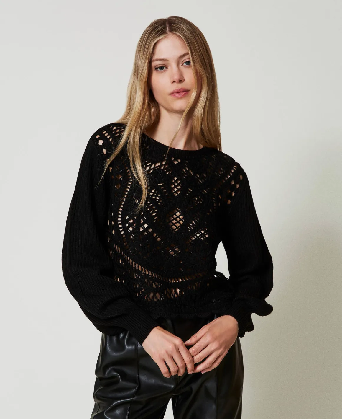 TWINSET Milano Maglia In Misto Lana Crochet | Maglie E Cardigan
