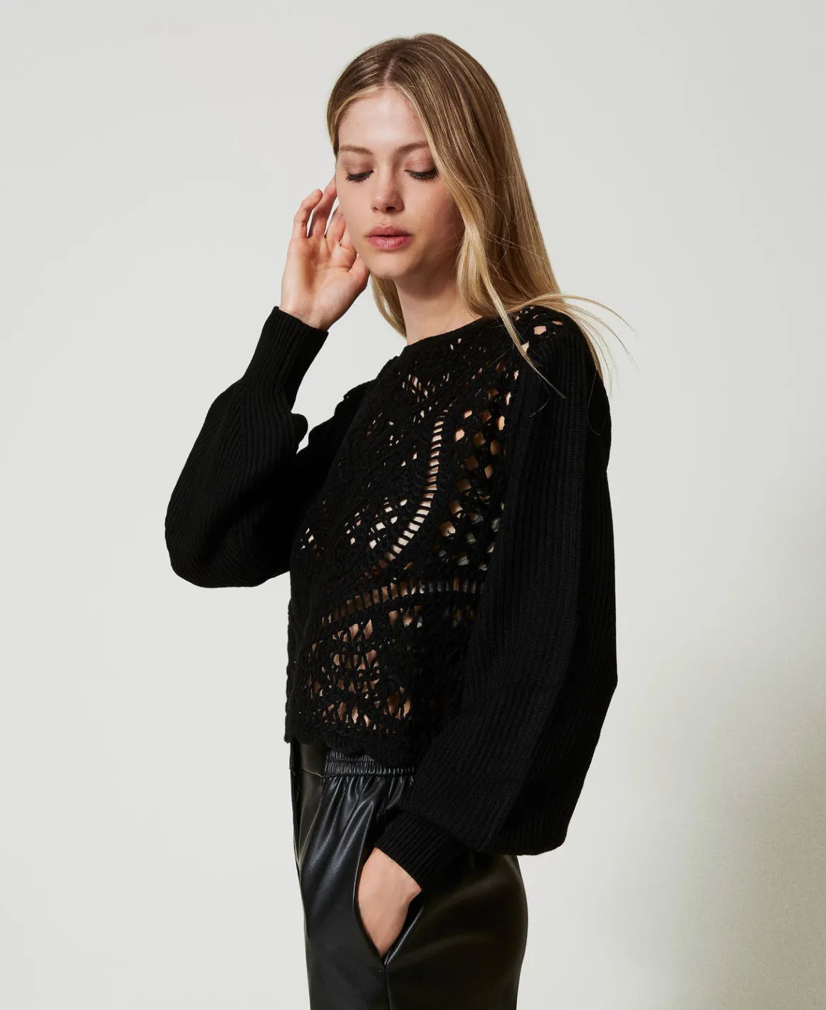 TWINSET Milano Maglia In Misto Lana Crochet | Maglie E Cardigan
