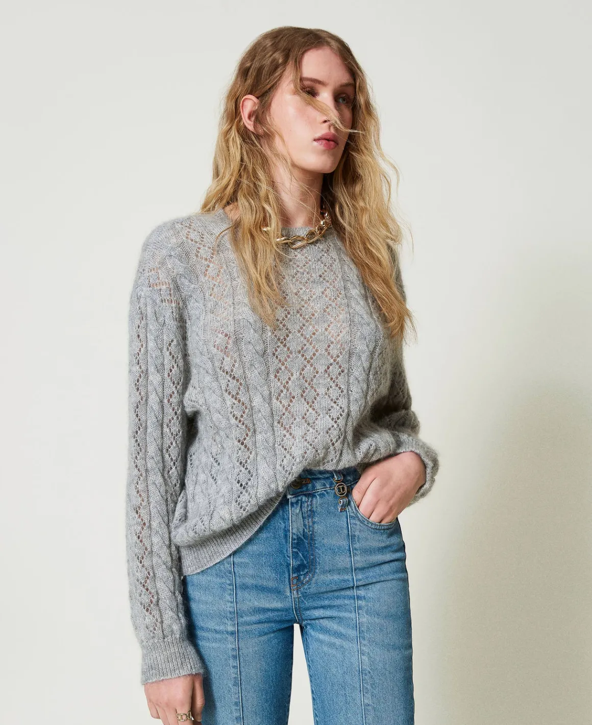 TWINSET Milano Maglia In Misto Mohair Con Trecce E Oblò | Maglie E Cardigan