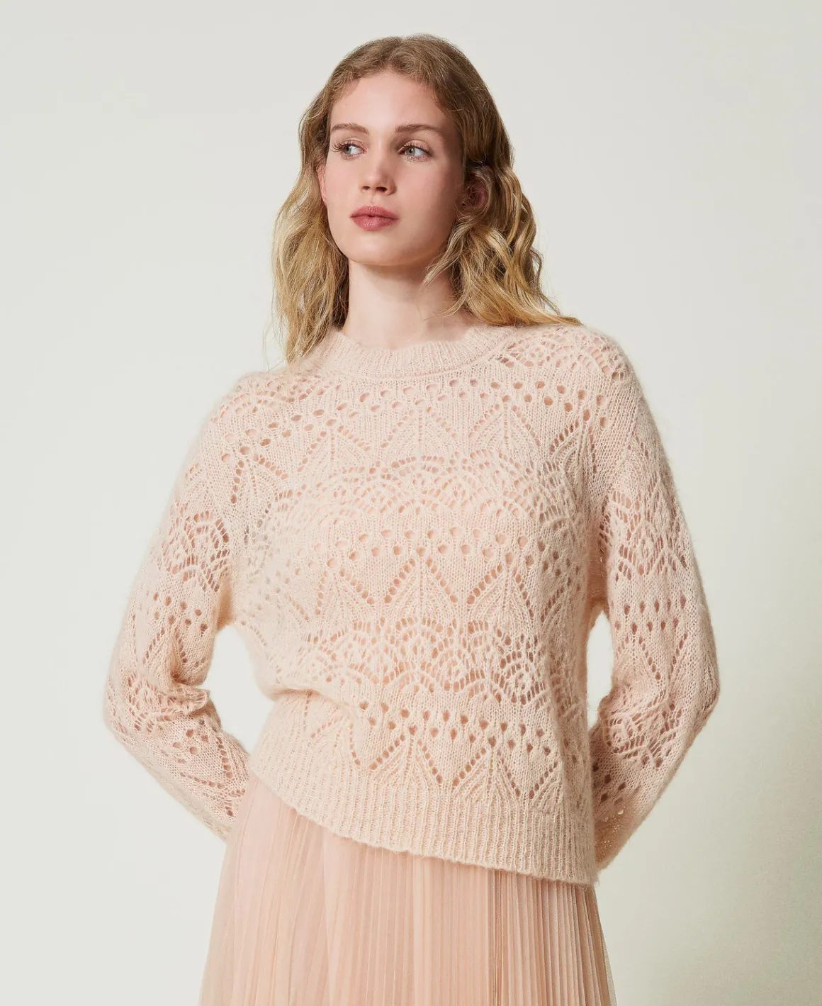 TWINSET Milano Maglia In Misto Mohair Mix Di Punti | Maglie E Cardigan