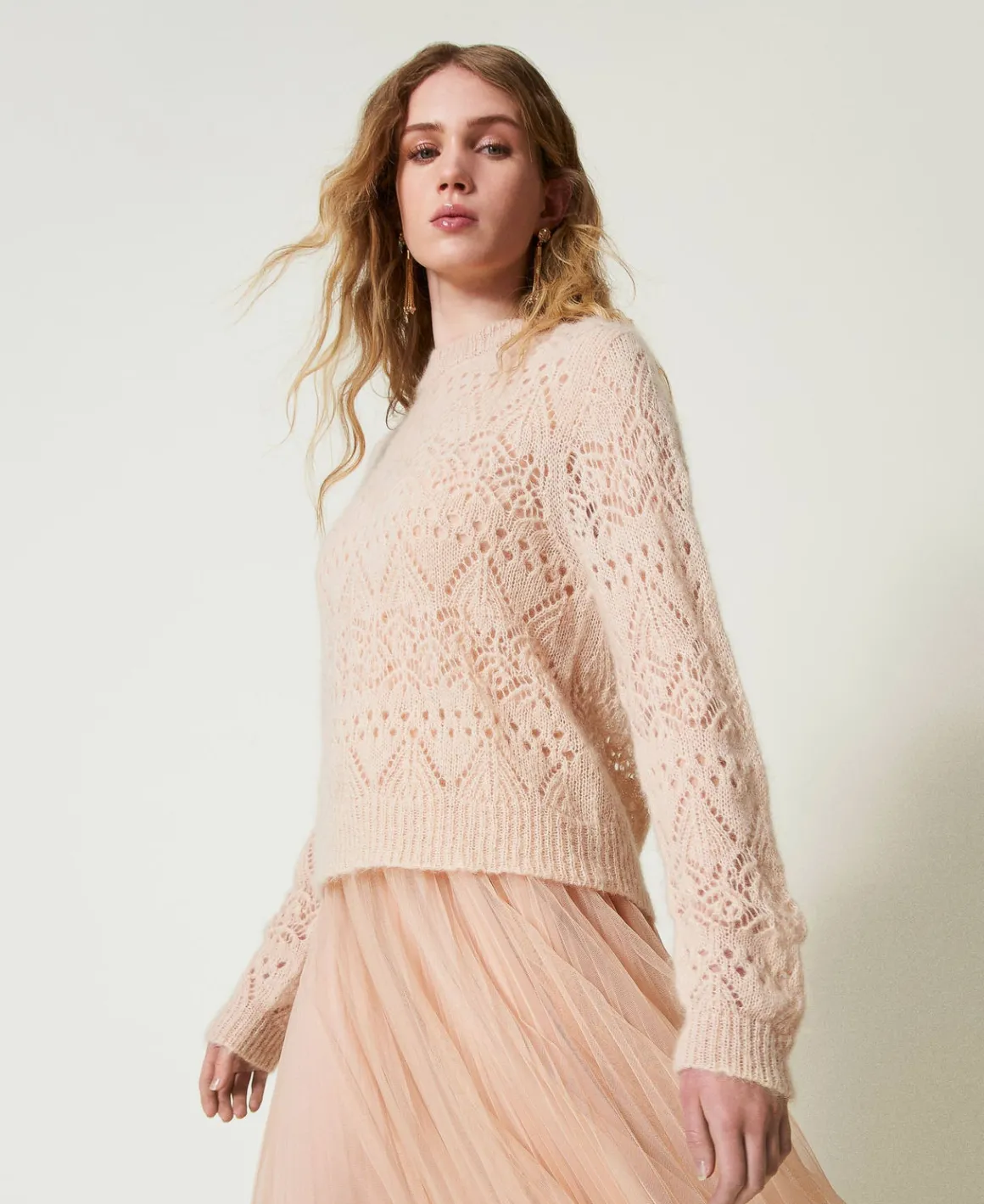 TWINSET Milano Maglia In Misto Mohair Mix Di Punti | Maglie E Cardigan