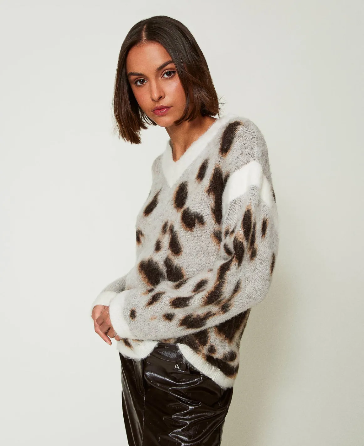TWINSET Milano Maglia Jacquard Animalier In Misto Lana | Maglie E Cardigan