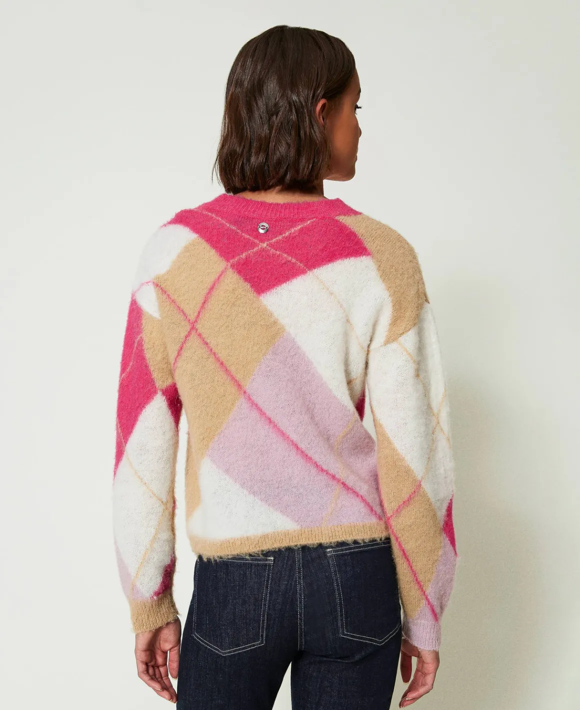 TWINSET Milano Maglia Jacquard Argyle In Misto Lana | Maglie E Cardigan