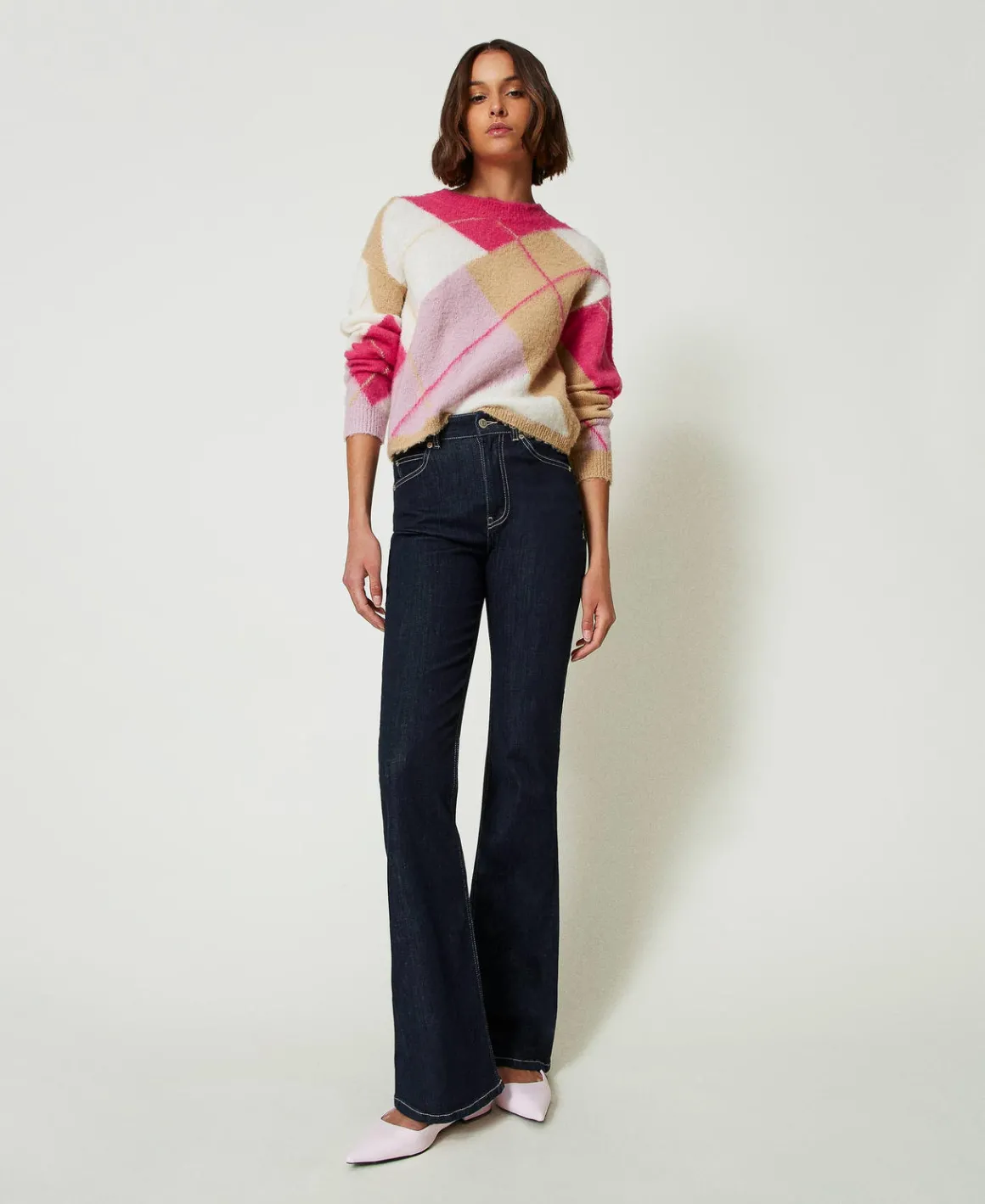 TWINSET Milano Maglia Jacquard Argyle In Misto Lana | Maglie E Cardigan