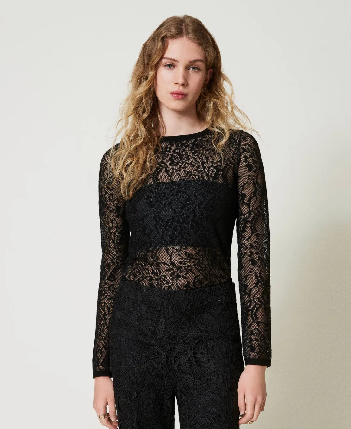 TWINSET Milano Maglia Jacquard Effetto Pizzo | Maglie E Cardigan