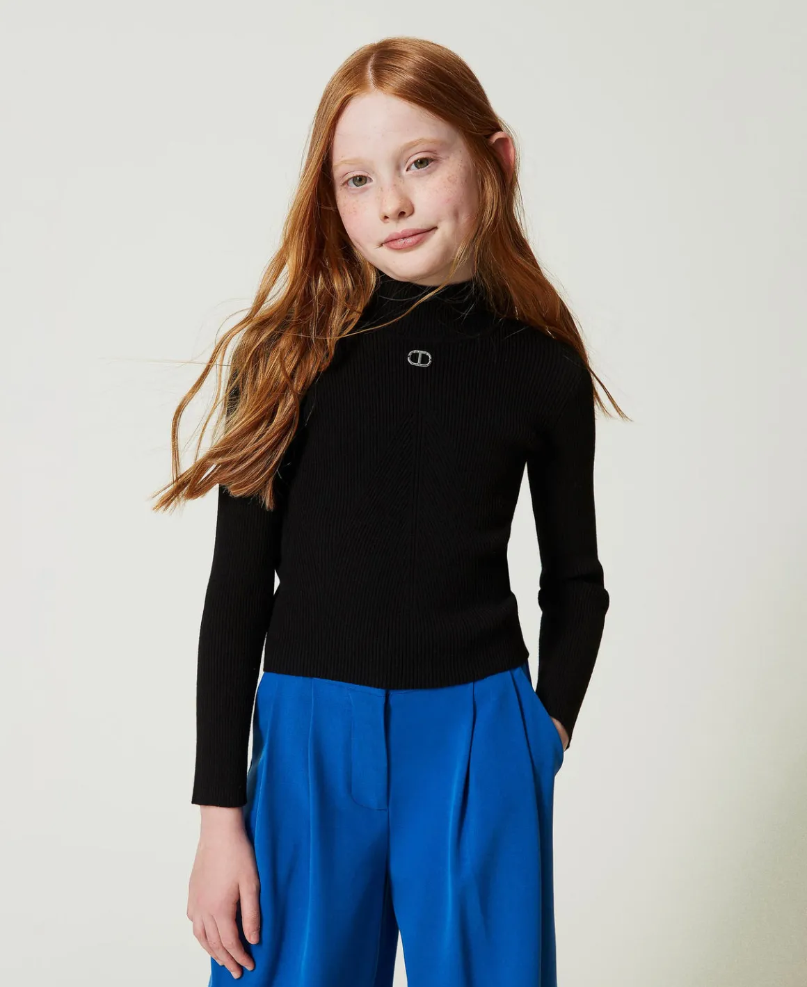 TWINSET Milano Maglia Lupetto A Costine Con Logo | Maglie E Cardigan