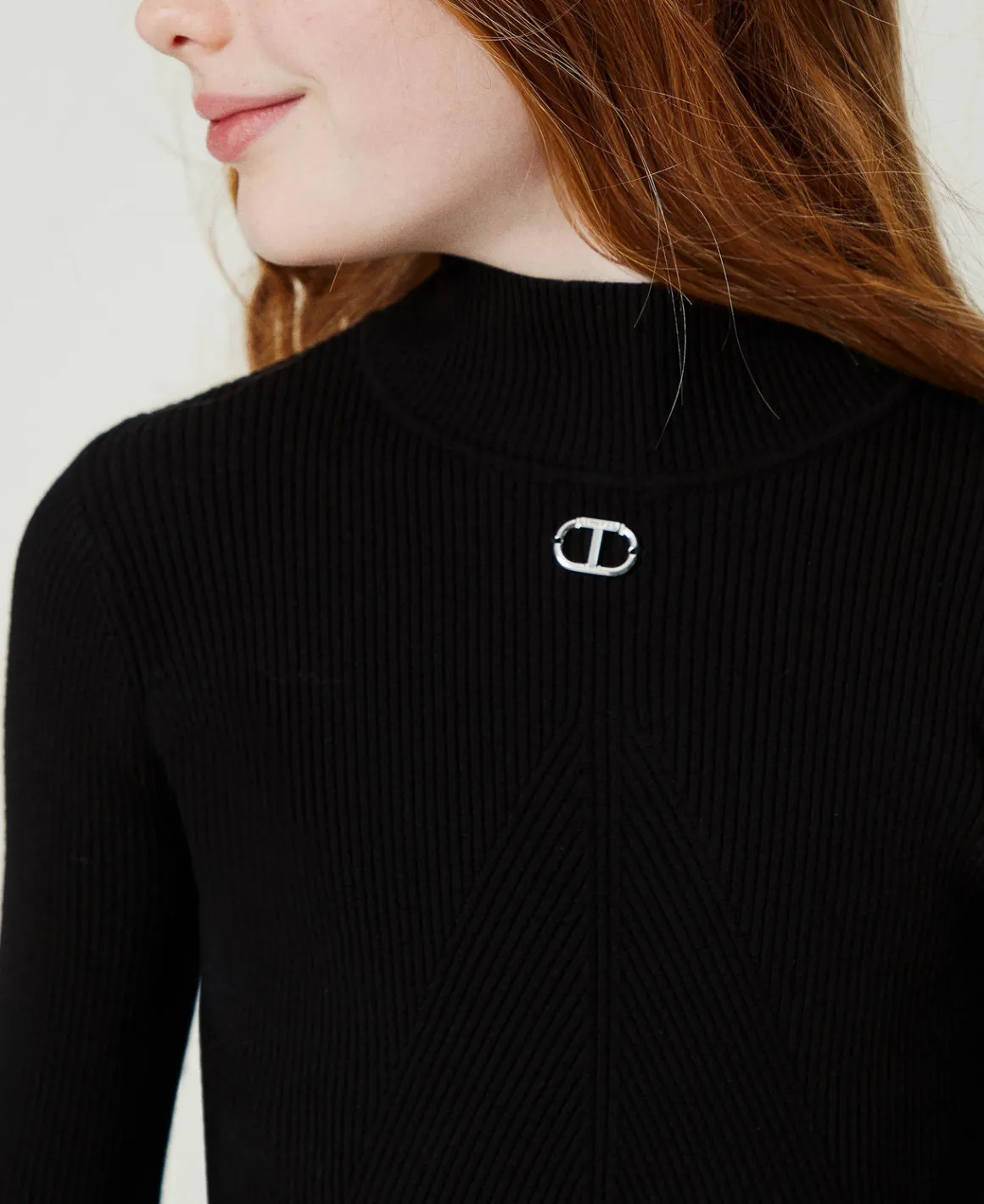 TWINSET Milano Maglia Lupetto A Costine Con Logo | Maglie E Cardigan