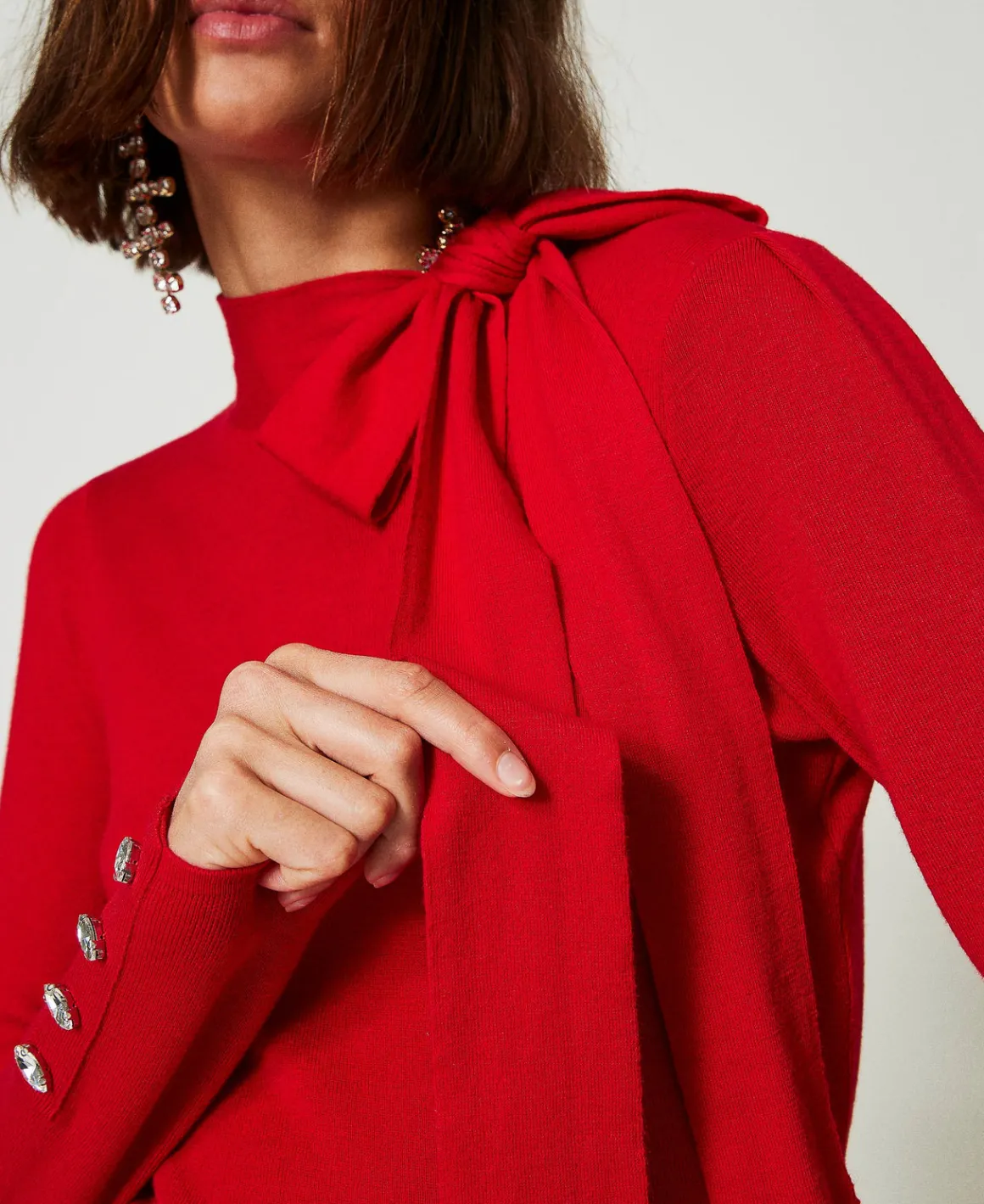 TWINSET Milano Maglia Lupetto Con Fiocco E Ricamo | Maglie E Cardigan