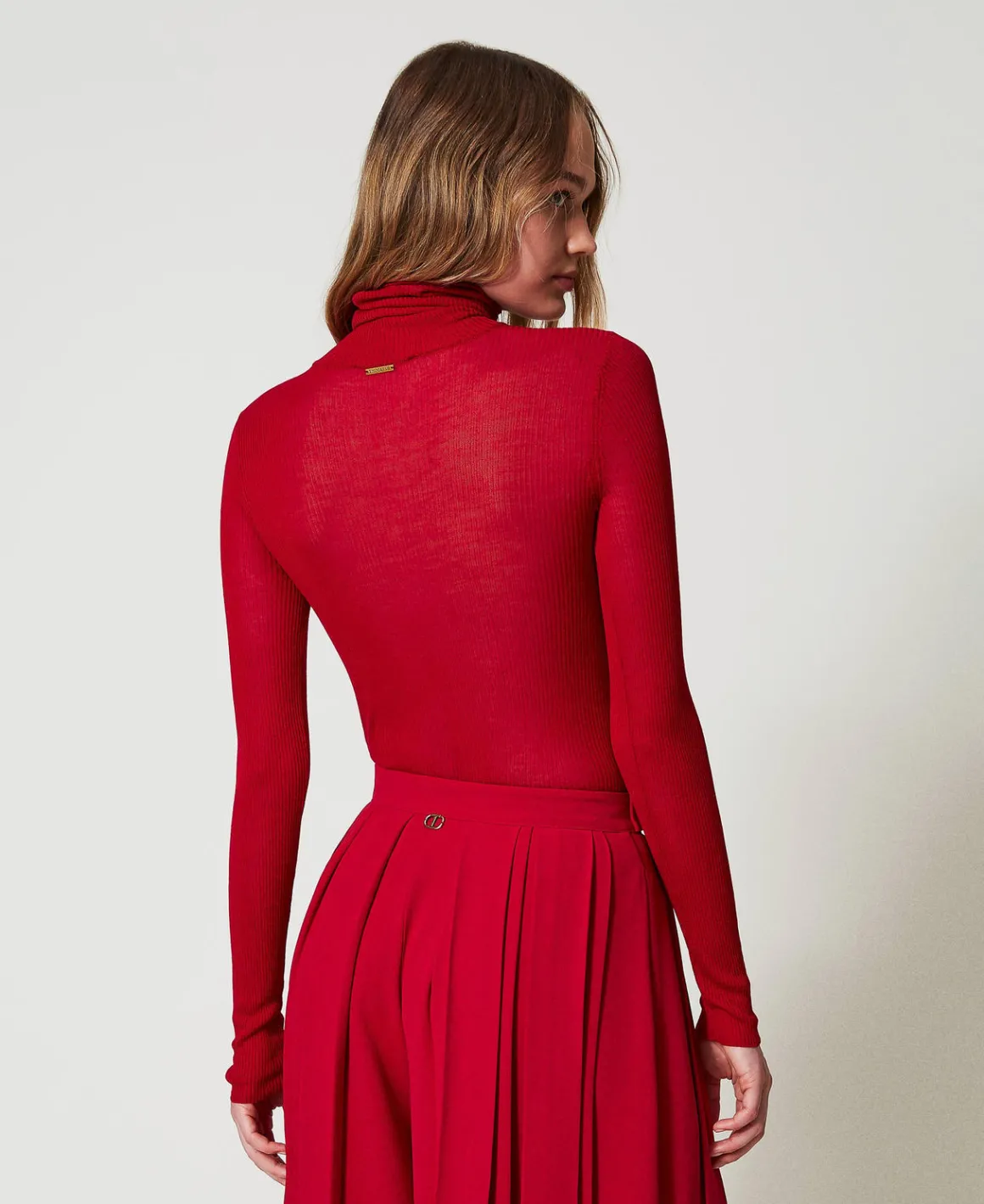 TWINSET Milano Maglia Lupetto Fitted In Viscosa | Maglie E Cardigan