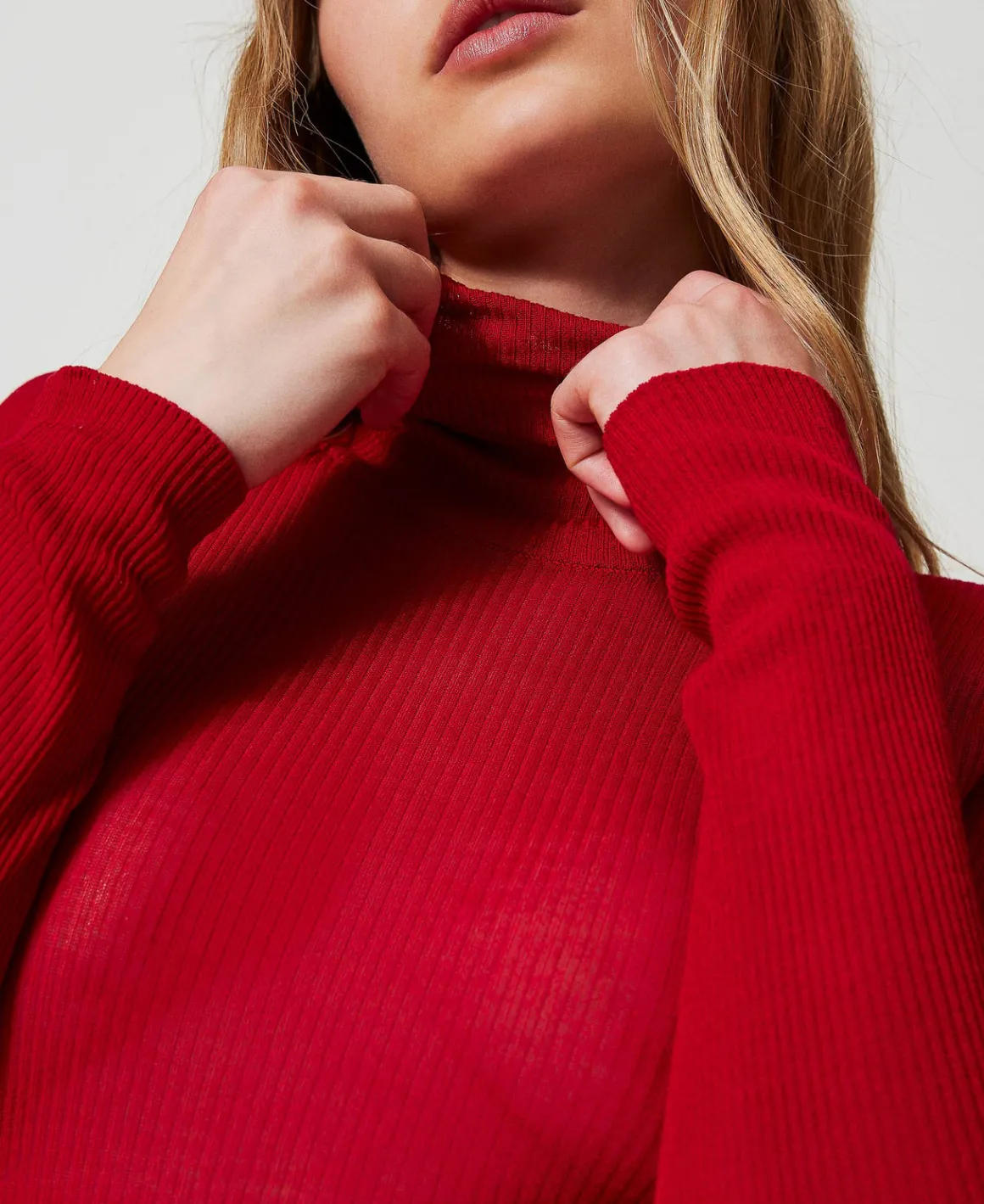 TWINSET Milano Maglia Lupetto Fitted In Viscosa | Maglie E Cardigan