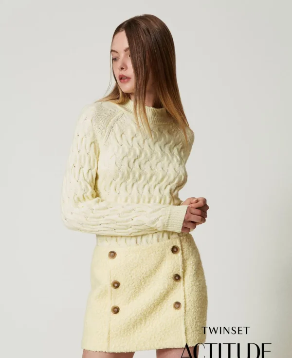 TWINSET Milano Maglia Lupetto In Misto Lana Con Trecce | Maglie E Cardigan