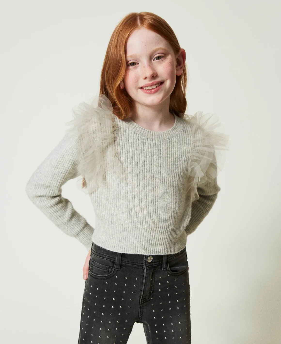 TWINSET Milano Maglia Regular Con Balze In Tulle | Maglie E Cardigan