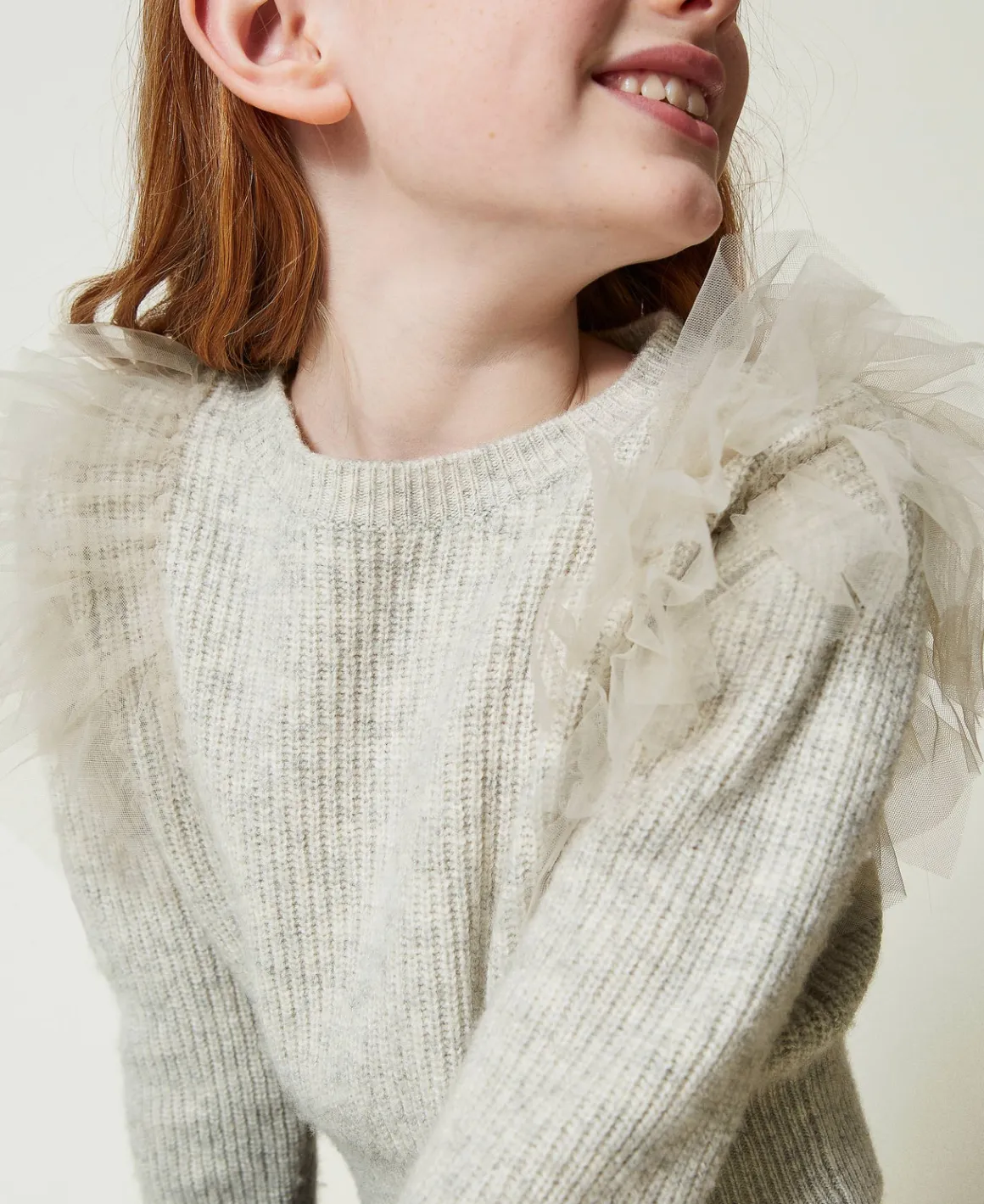 TWINSET Milano Maglia Regular Con Balze In Tulle | Maglie E Cardigan