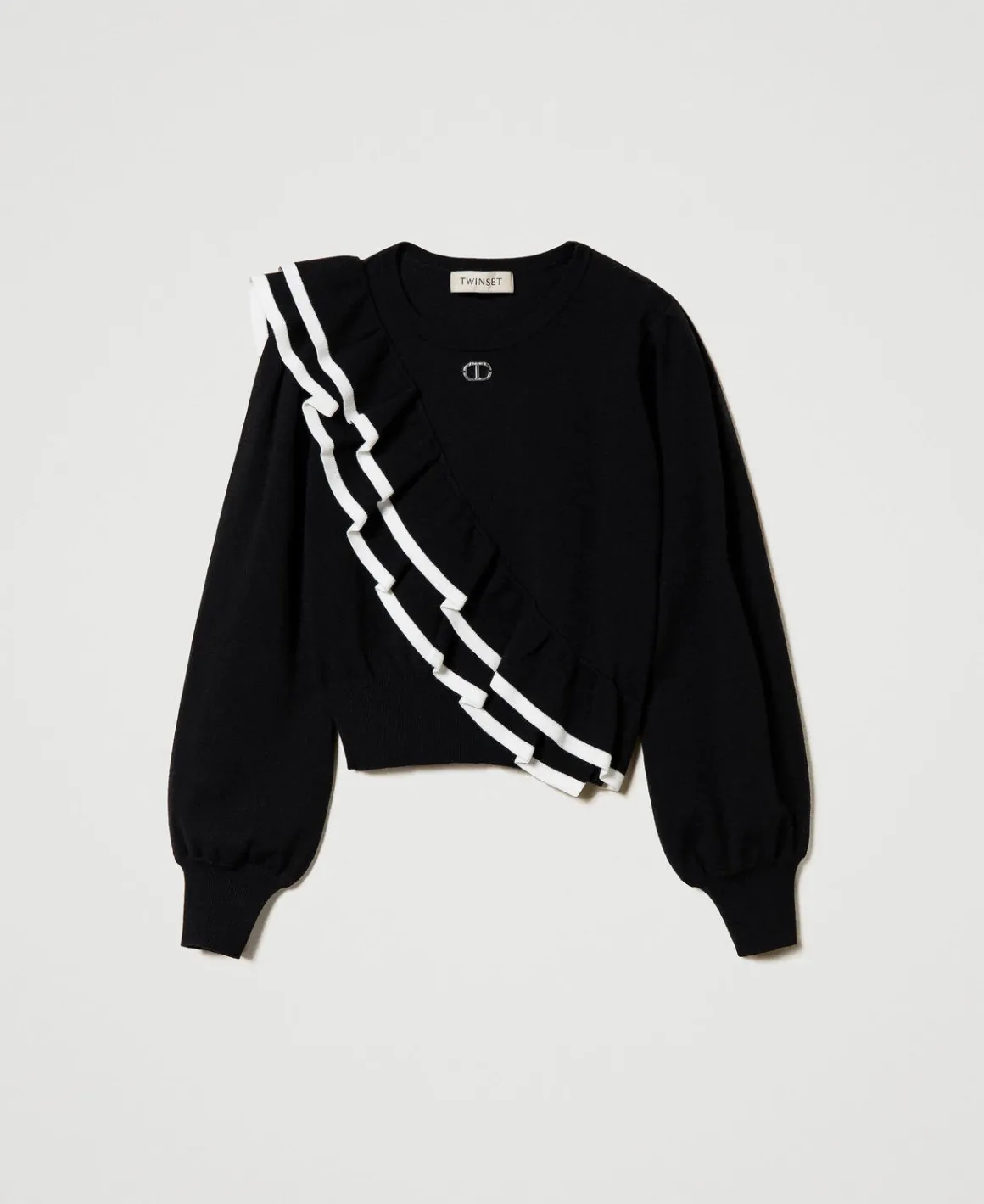 TWINSET Milano Maglia Regular Con Doppia Balza | Maglie E Cardigan