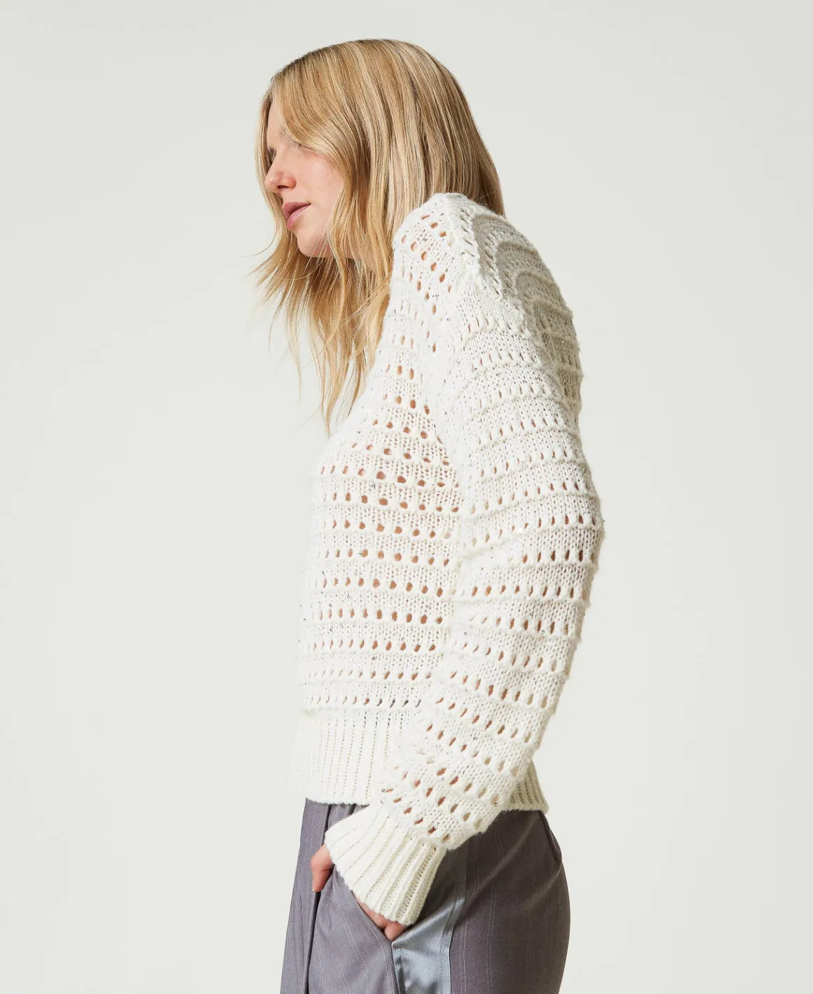TWINSET Milano Maglia Traforata Con Paillettes | Maglie E Cardigan