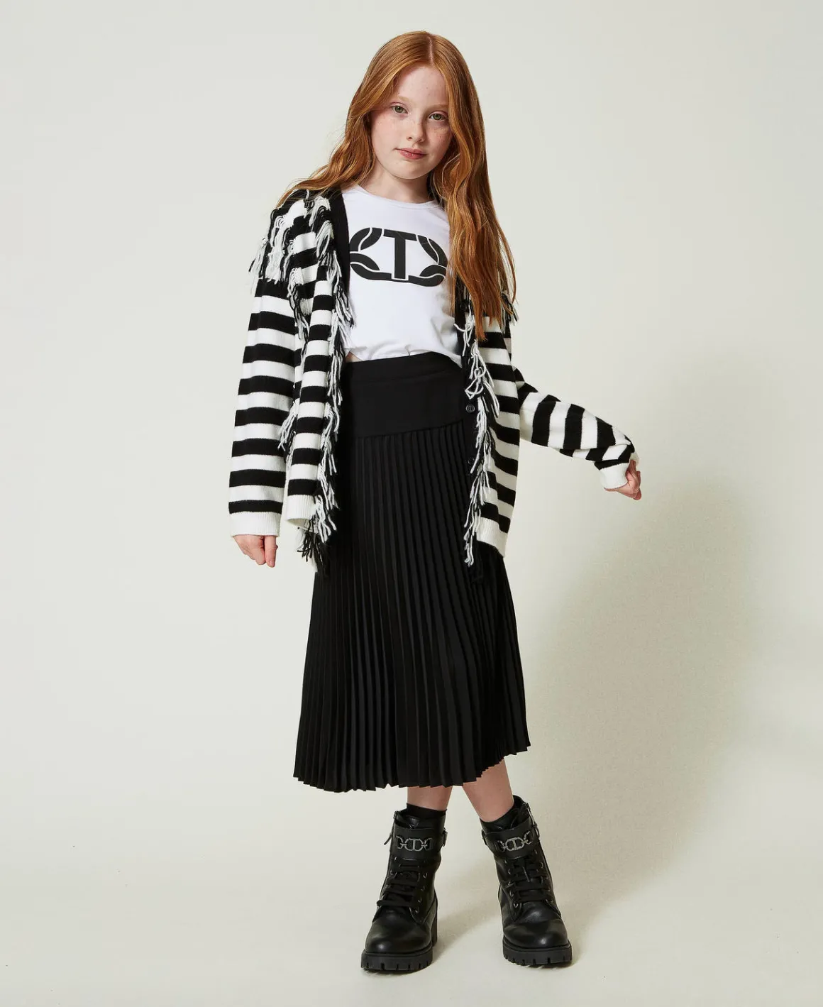 TWINSET Milano Maxi Cardigan In Maglia A Righe Con Frange | Maglie E Cardigan