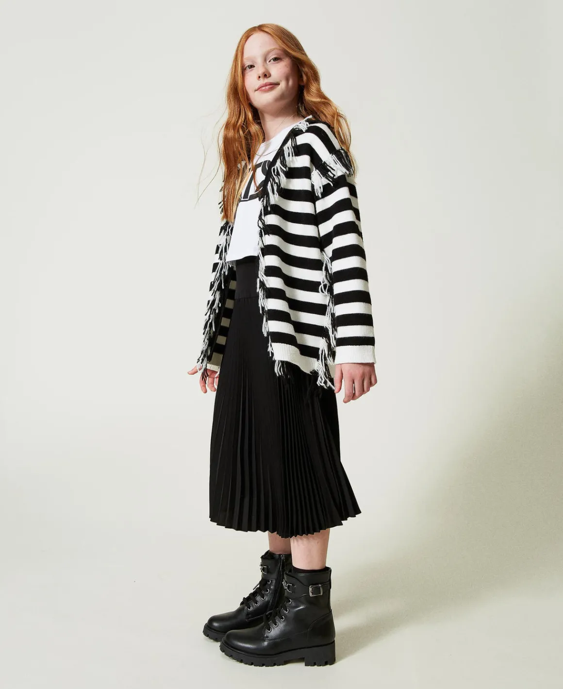 TWINSET Milano Maxi Cardigan In Maglia A Righe Con Frange | Maglie E Cardigan