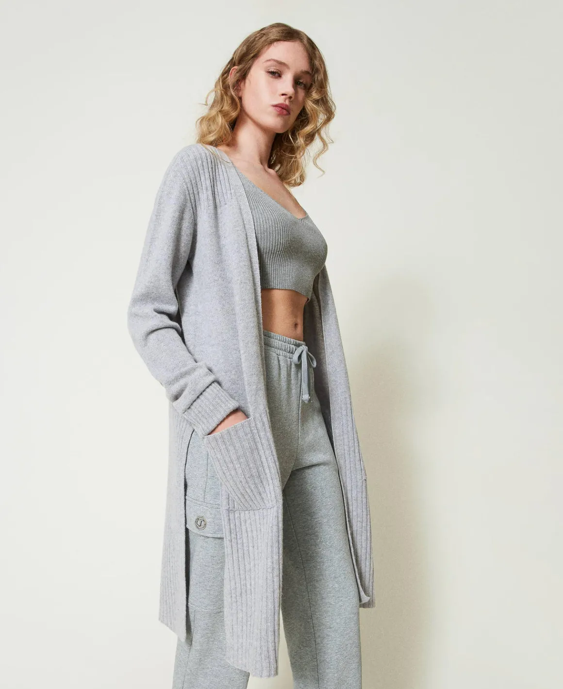 TWINSET Milano Maxi Cardigan In Misto Lana E Lurex | Maglie E Cardigan